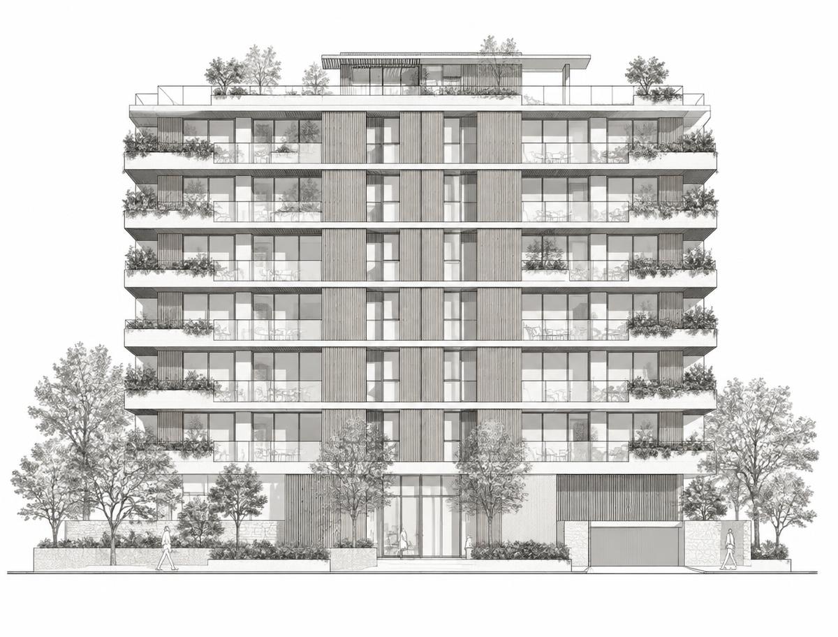 Building elevation — AI-generated concept rendering
