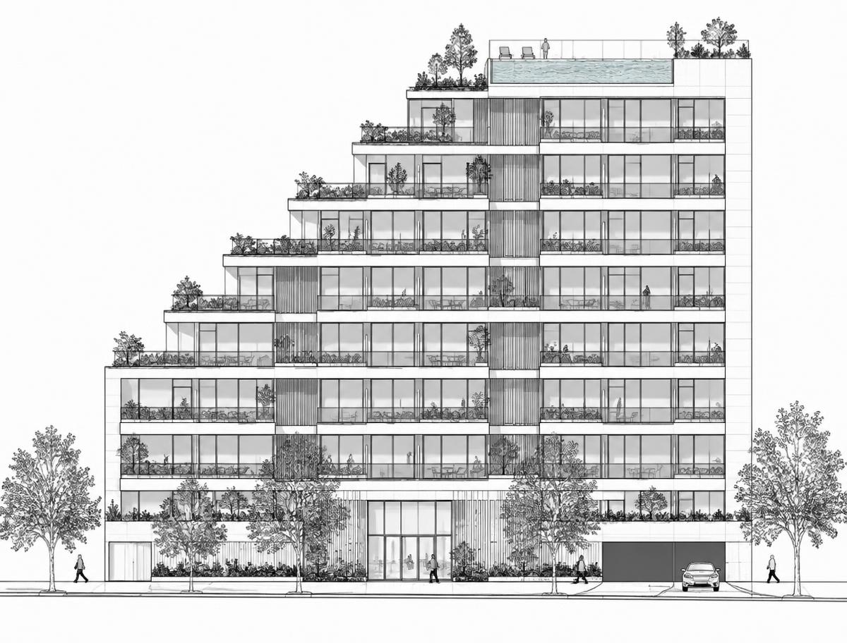 Building elevation — AI-generated concept rendering