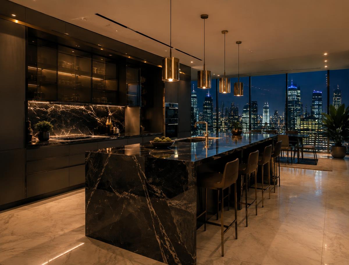 Chef's kitchen — AI-generated concept rendering