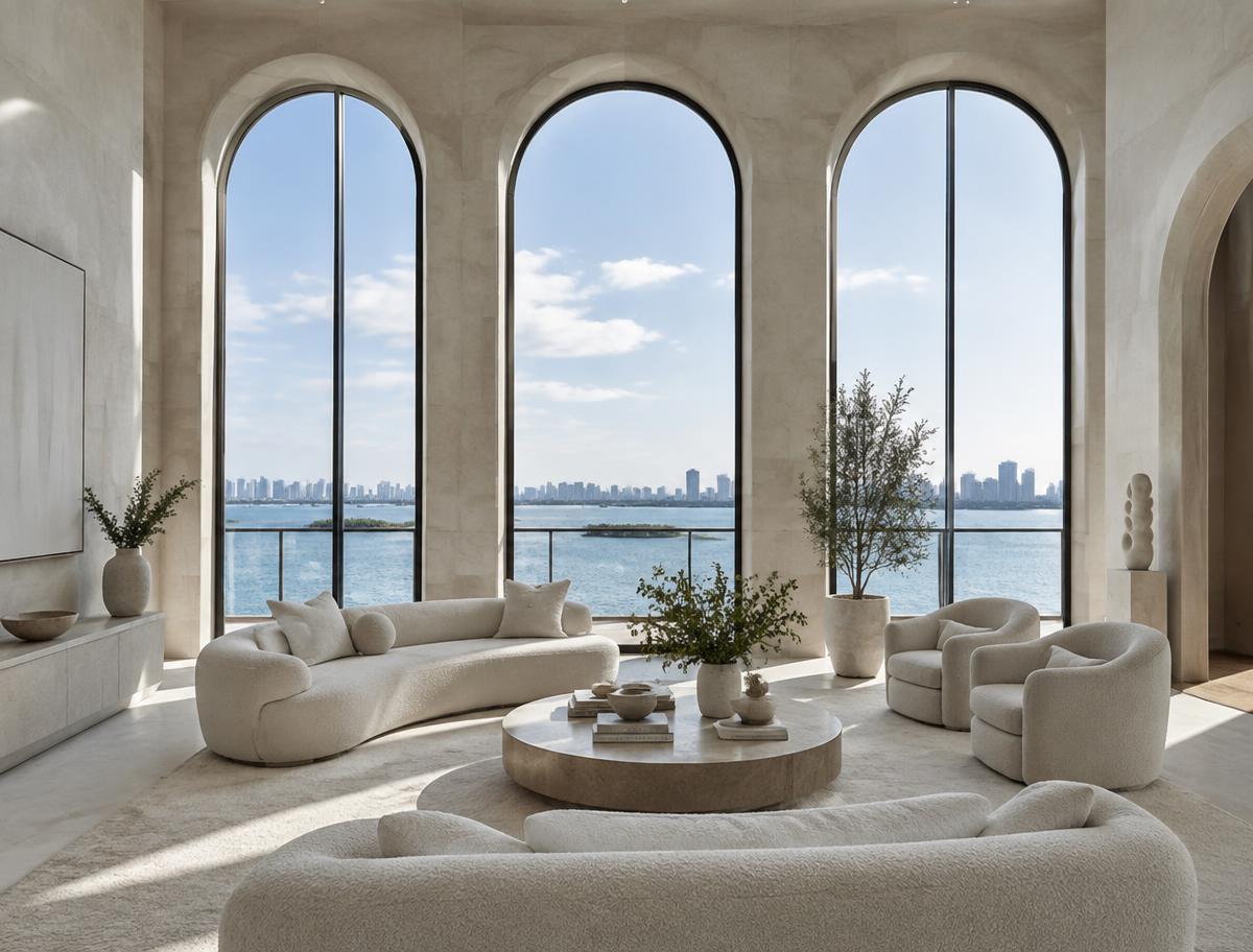 Living room — AI-generated concept rendering