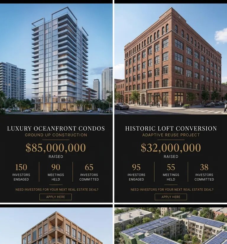 Arched limestone residential tower